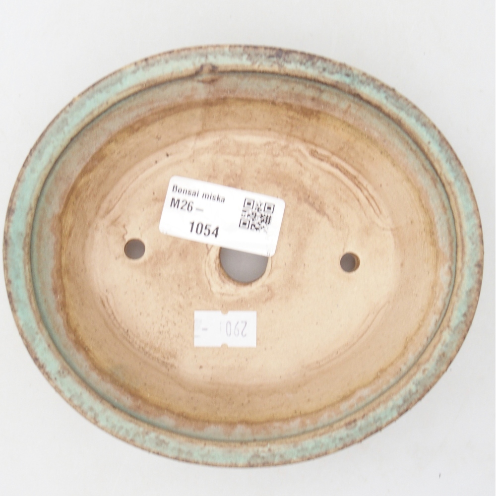 Ceramic bonsai bowl 14,5 x 12,5 x 4 cm, green