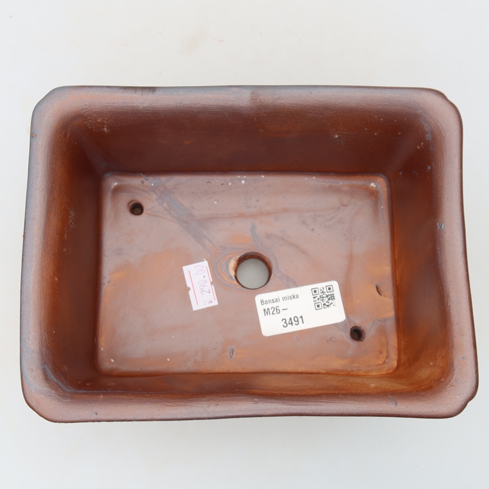 Ceramic bonsai pot, 18 x 13.5 x 7.5 cm, metallic color
