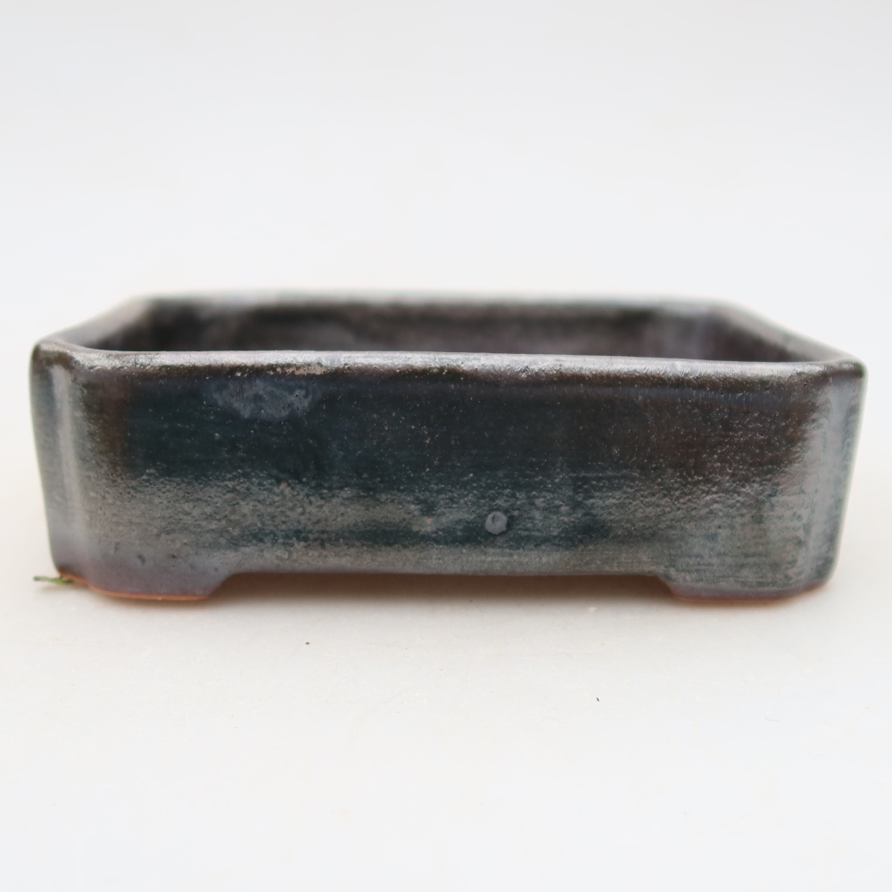 Ceramic bonsai pot, 10.5 x 9 x 3 cm, gray