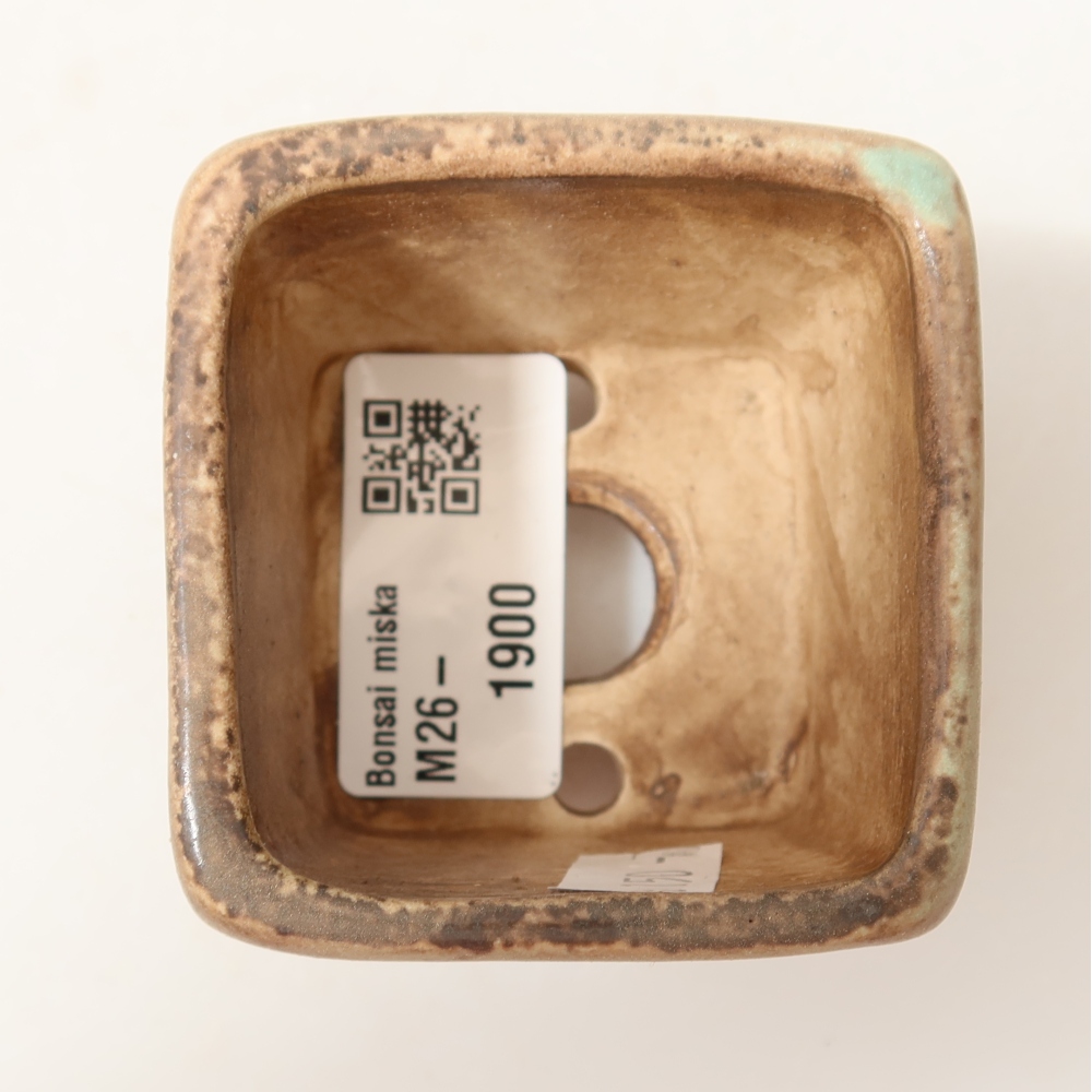 Ceramic bonsai bowl 6 x 6 x 4,5 cm, green