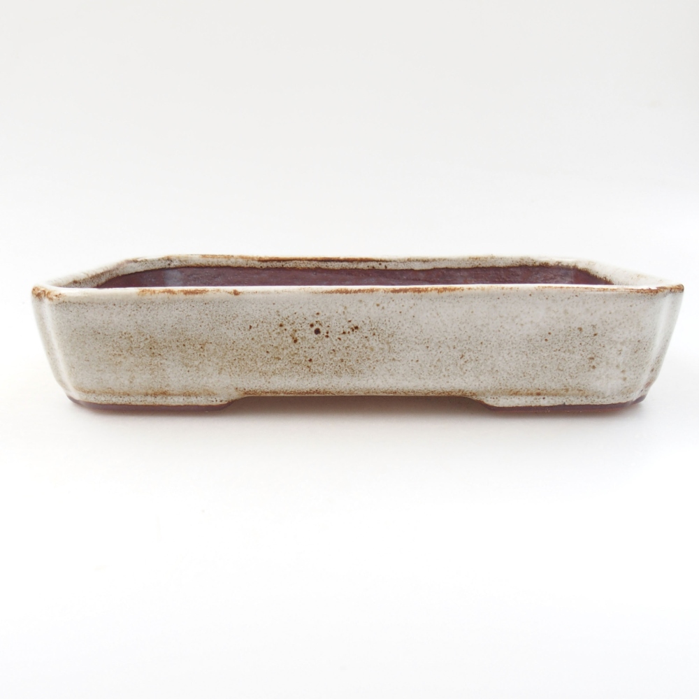 Ceramic bonsai bowl 18 x 13 x 3,5 cm, color white