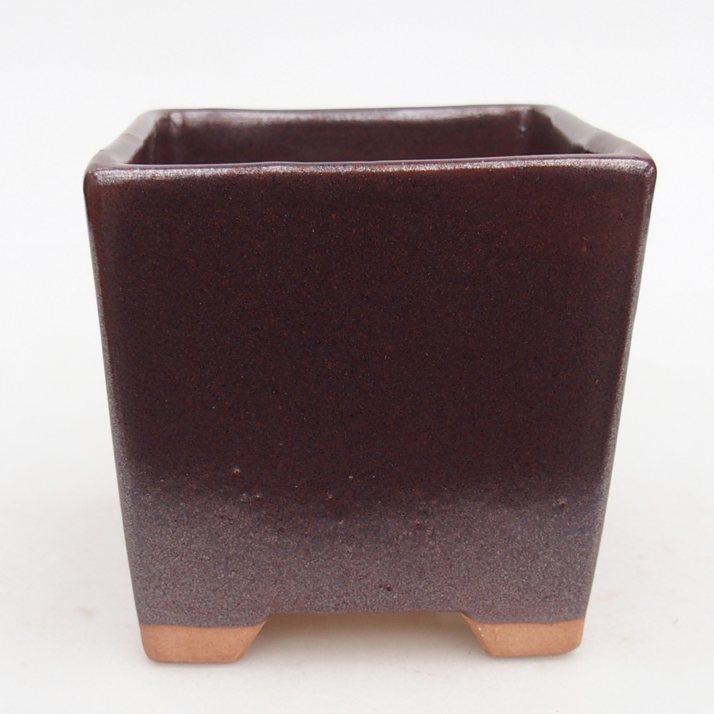 Ceramic bonsai bowl 9 x 9 x 8,5 cm, colour burgundy