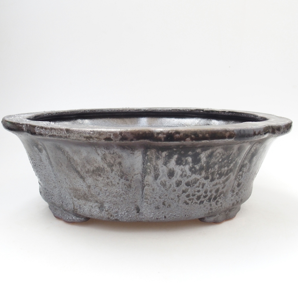 Ceramic bonsai bowl 26,5 x 26,5 x 8 cm, black