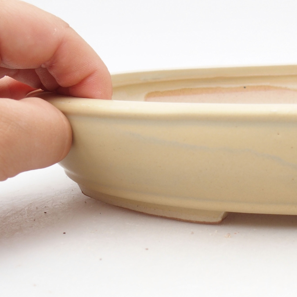 Ceramic bonsai bowl 25 x 20 x 4 cm, color beige