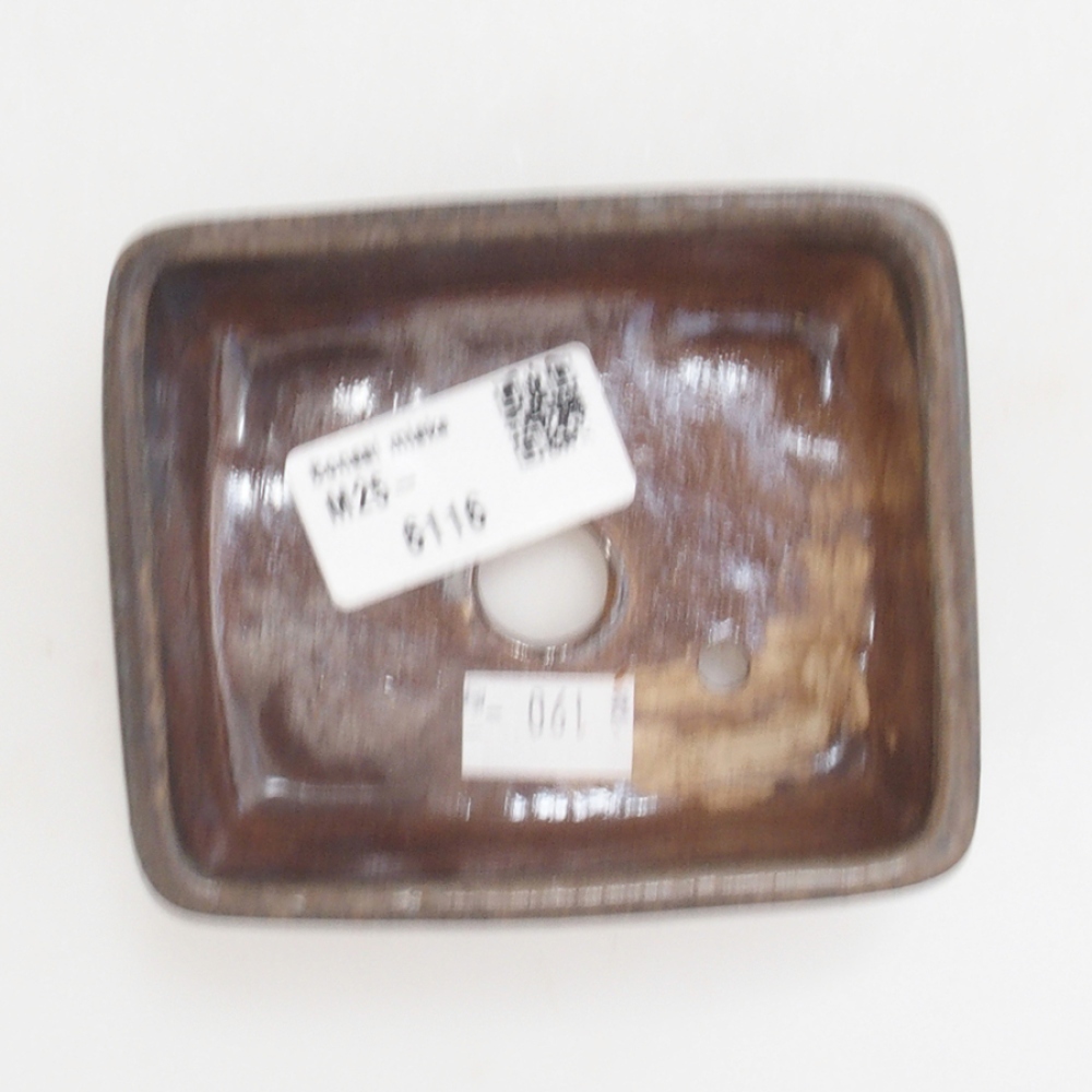 Ceramic bonsai bowl 9,5 x 8 x 3,5 cm, color brown