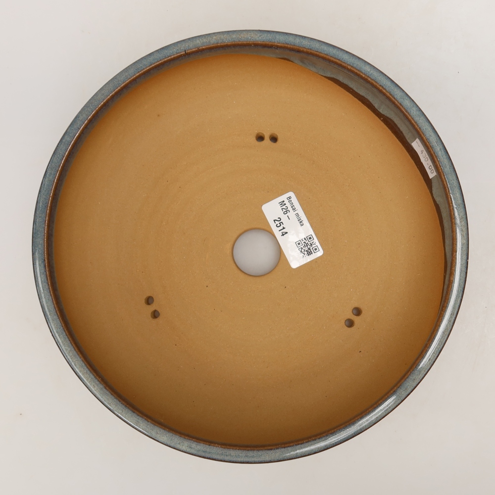 Ceramic bonsai pot, 21.5 x 21.5 x 6 cm, gray