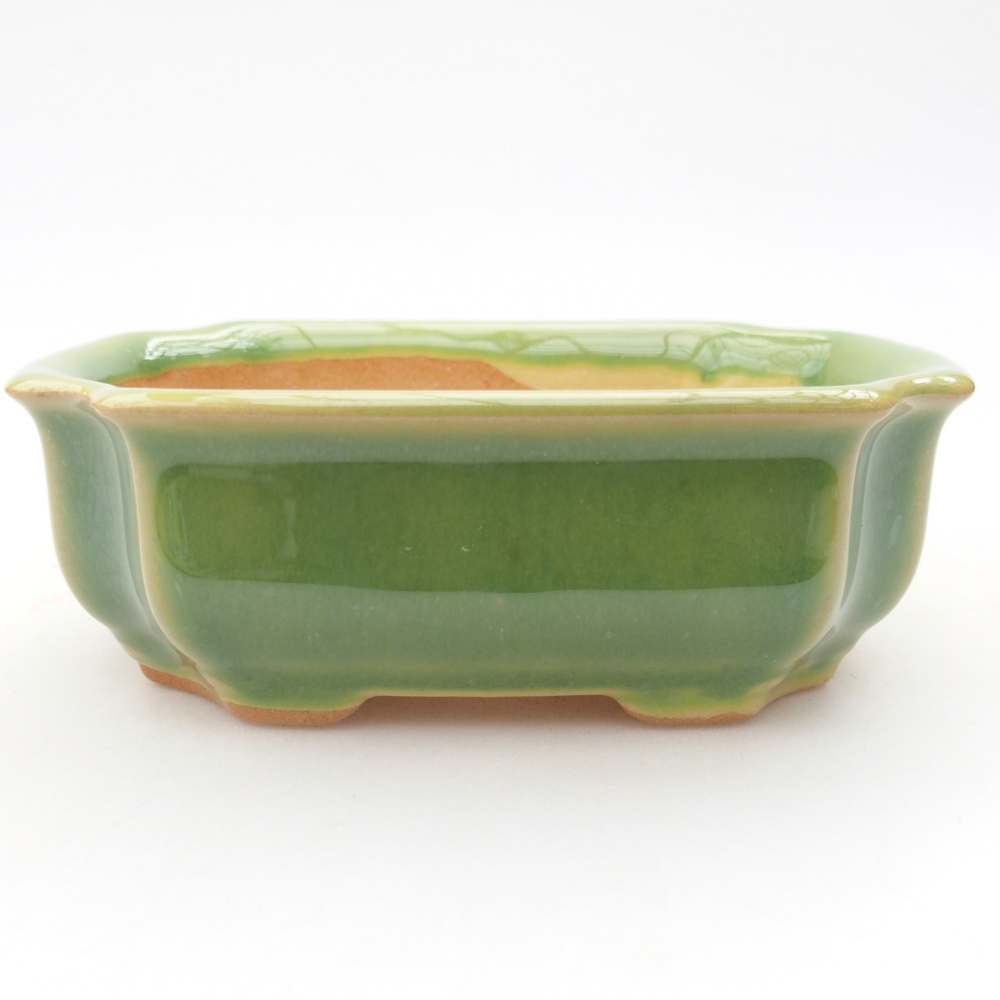 Ceramic bonsai bowl 11,5 x 8,5 x 4 cm, green