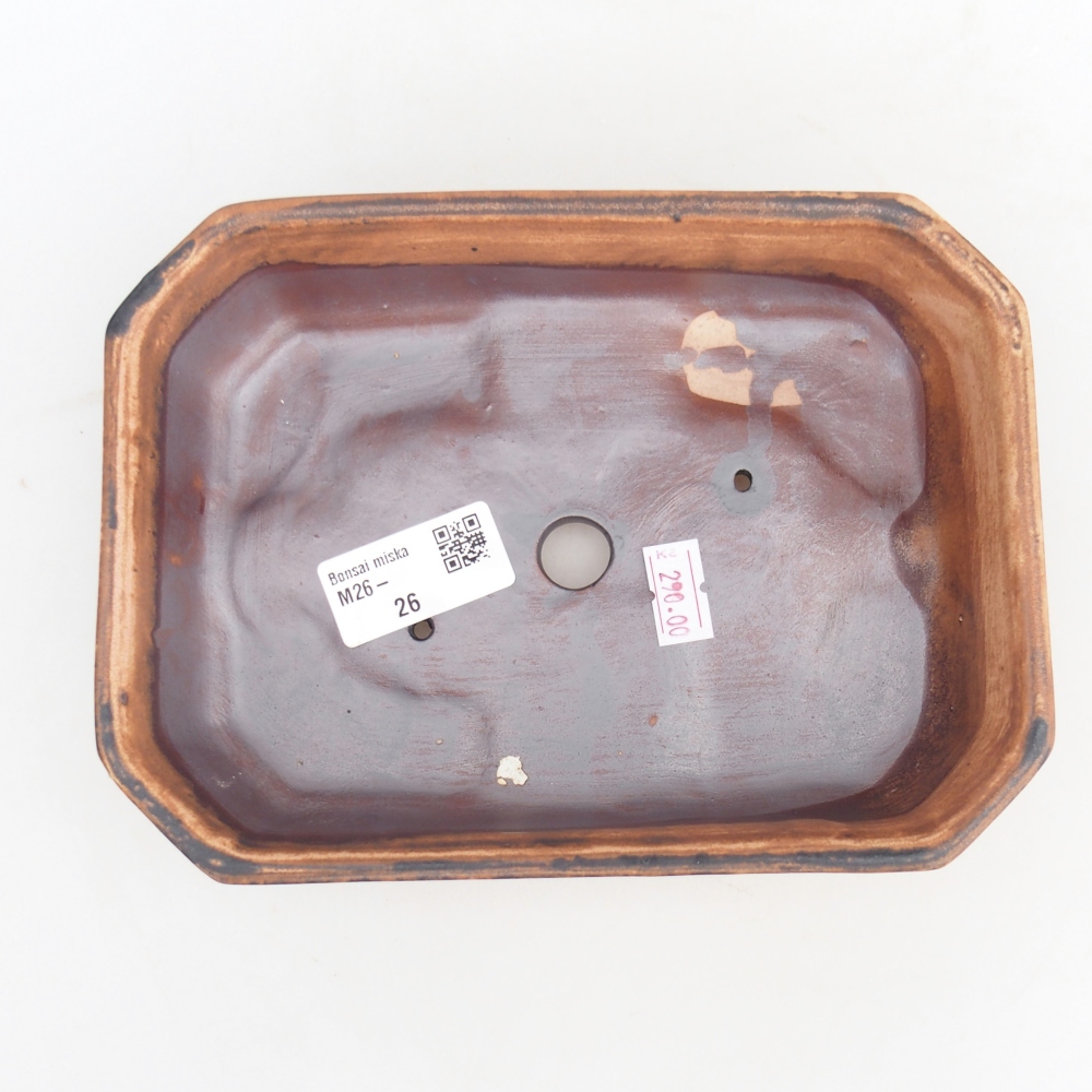 Ceramic bonsai bowl 18,5 x 13,5 x 4,5 cm, brown