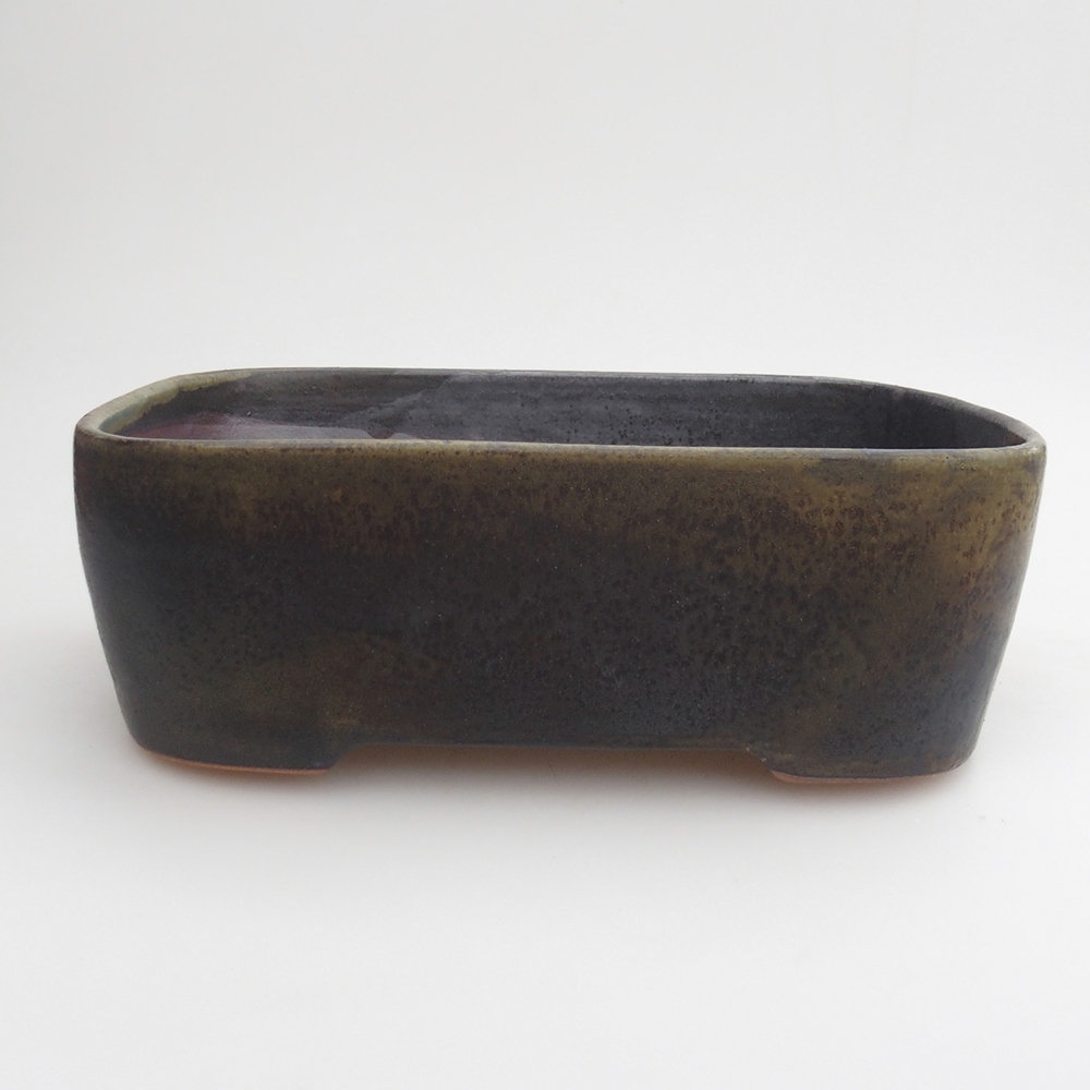 Ceramic bonsai bowl 23 x 18 x 7,5 cm, green