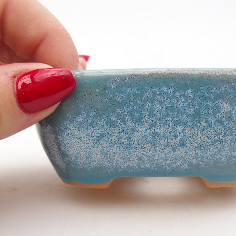 Ceramic bonsai bowl 8,5 x 7 x 3,5 cm, colour blue