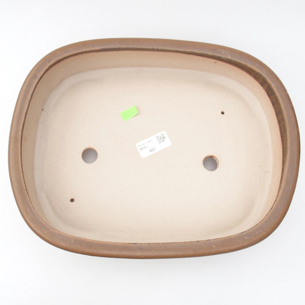 Ceramic bonsai bowl 32 x 25 x 7,5 cm, brown