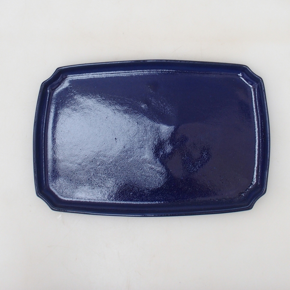Ceramic saucer H07 - 28 x 19 x 1.5 cm - blue