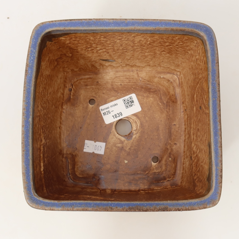 Ceramic bonsai bowl 16 x 16 x 10 cm, colour blue