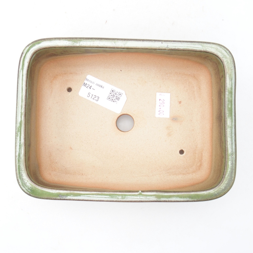 Ceramic bonsai bowl 16,5 x 12 x 5 cm, color green