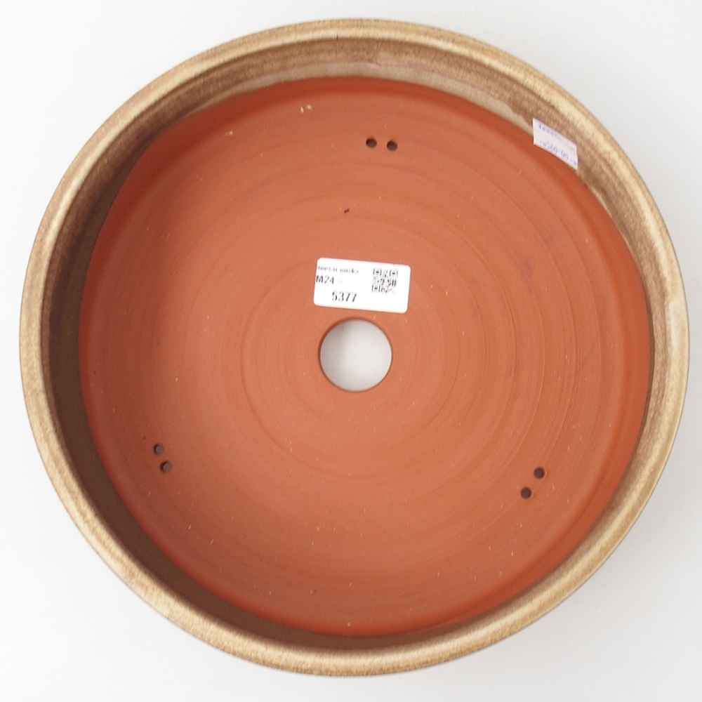 Ceramic bonsai bowl 24,5 x 24,5 x 7 cm, color beige