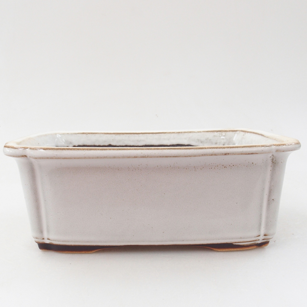 Ceramic bonsai bowl 17 x 13 x 6 cm, color white