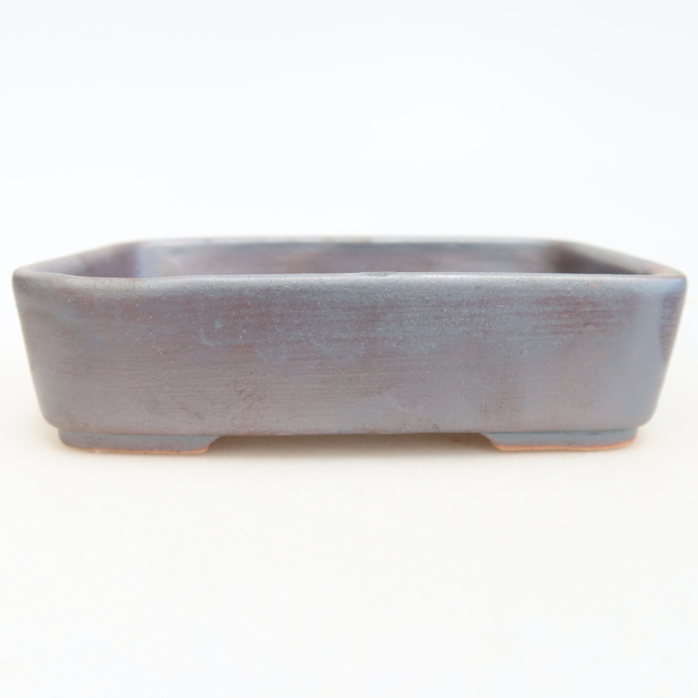 Ceramic bonsai pot, 13 x 9.5 x 3.5 cm, metallic color
