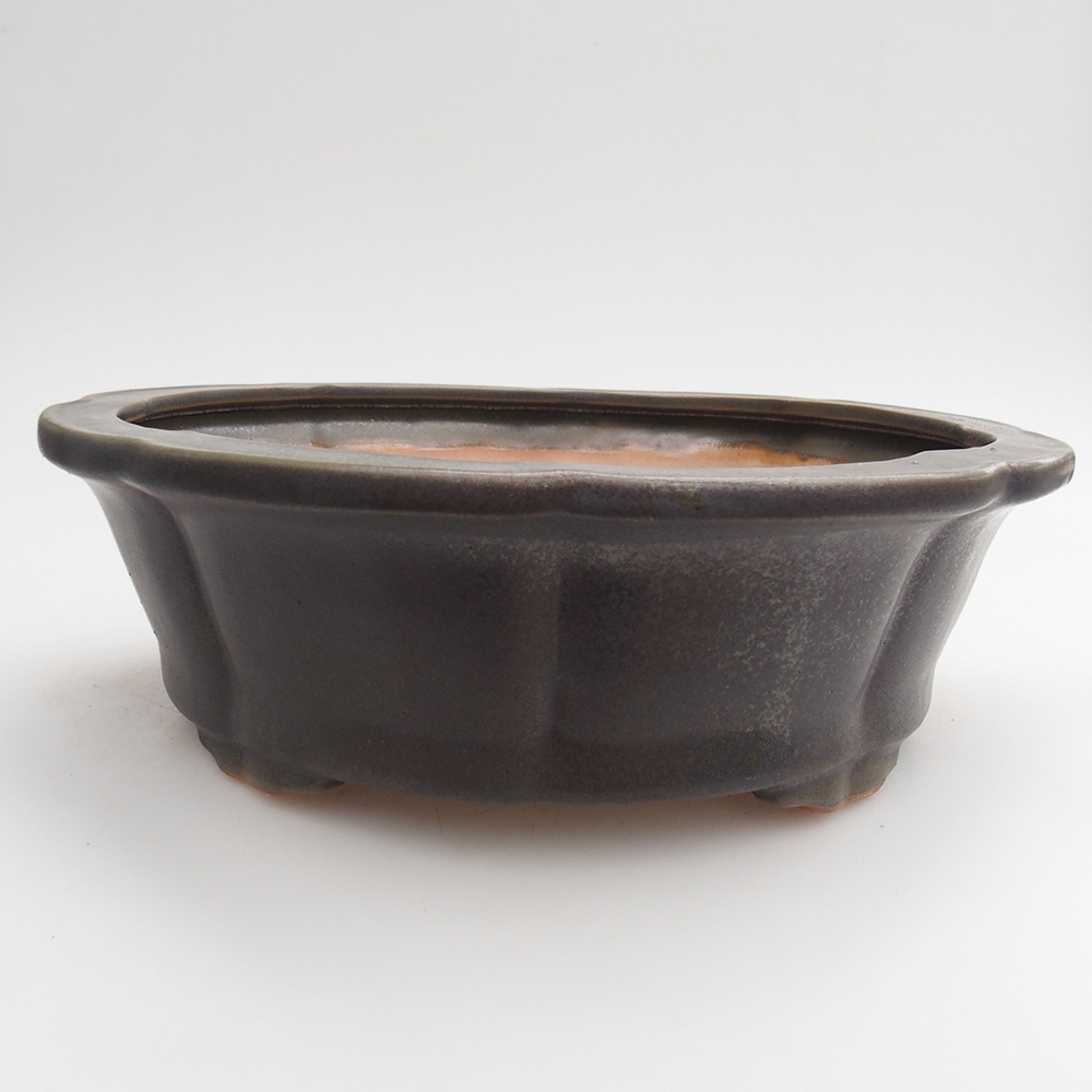 Ceramic bonsai bowl 26 x 26 x 8 cm, green