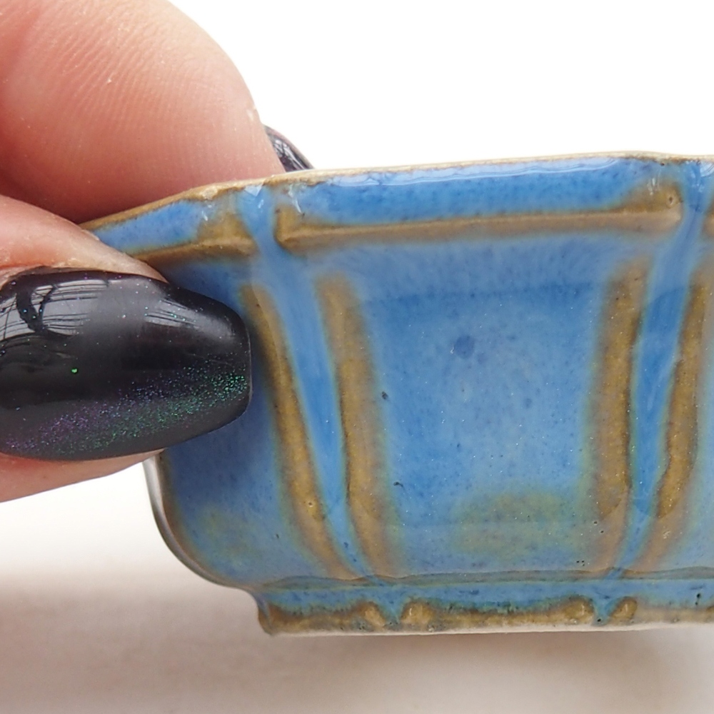 Mini bonsai bowl 6 x 6 x 2,5 cm, colour blue