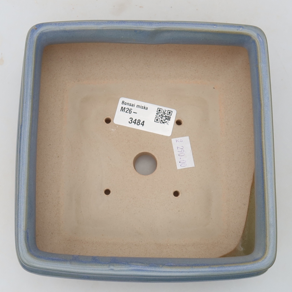Ceramic bonsai bowl 15,5 x 15,5 x 6 cm, colour blue
