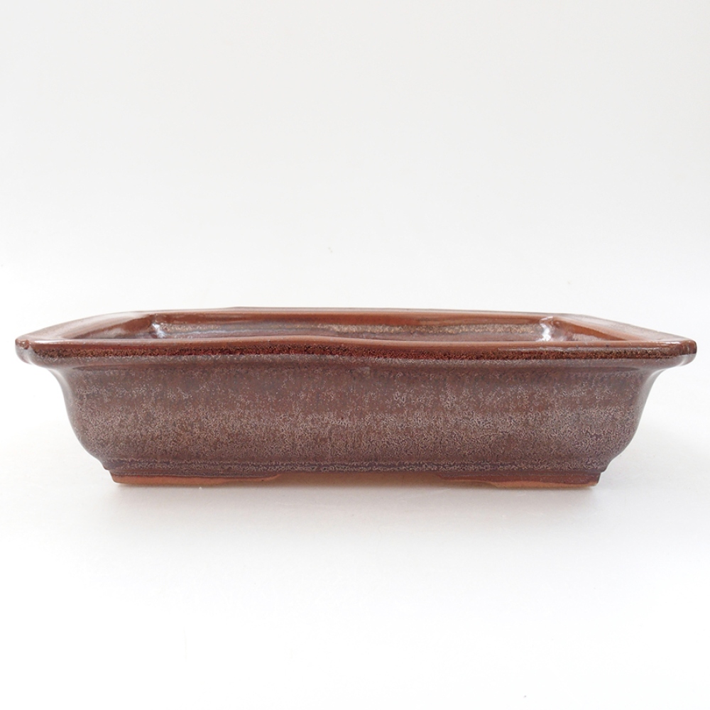 Ceramic bonsai bowl 17,5 x 13 x 4 cm, color brown