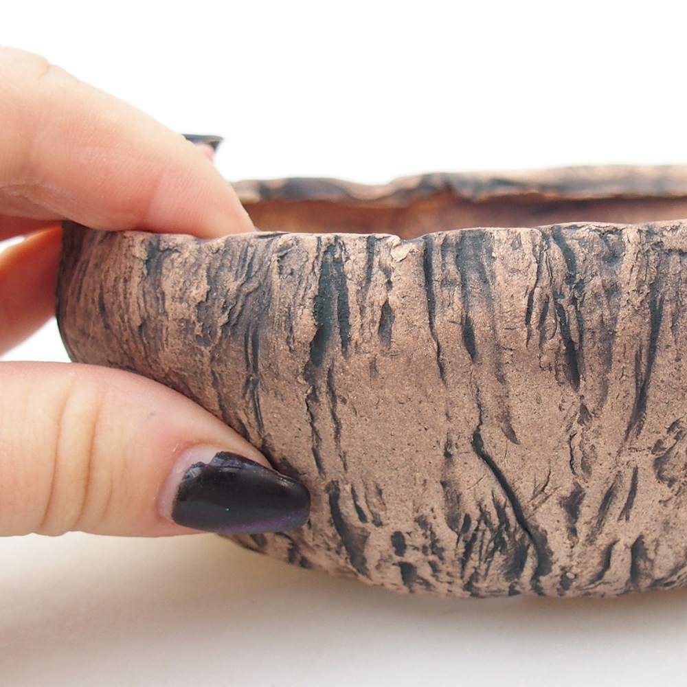 Ceramic bonsai bowl 14 x 14 x 5 cm, green