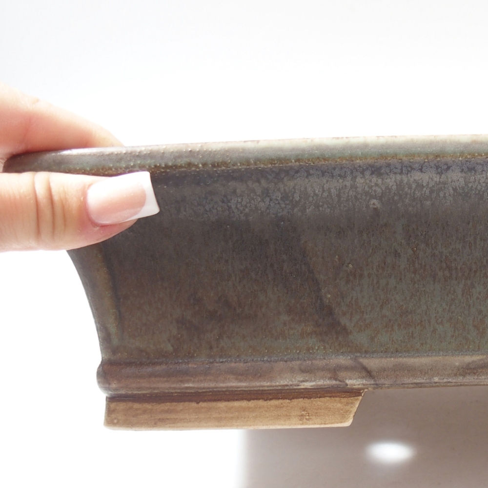 Ceramic bonsai bowl 29 x 24 x 8 cm, green