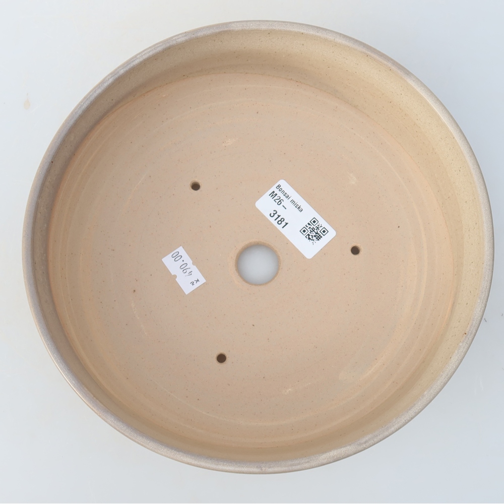 Ceramic bonsai bowl 20 x 20 x 6,5 cm, colour beige