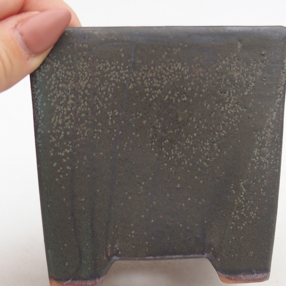 Ceramic bonsai bowl 9 x 9 x 8,5 cm, grey