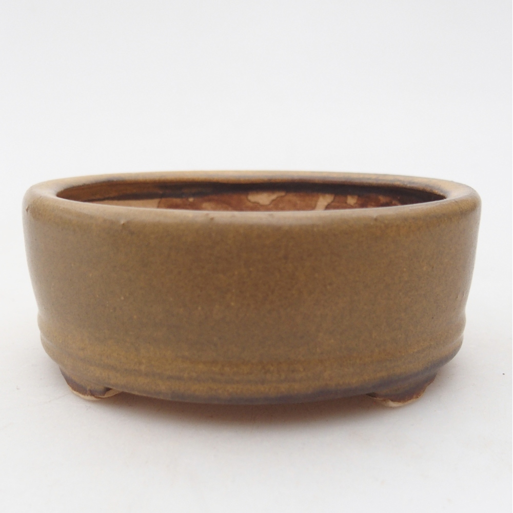 Ceramic bonsai bowl 9 x 9 x 3,5 cm, brown