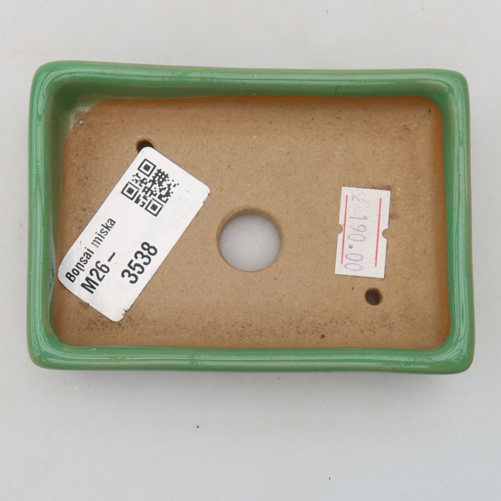 Ceramic bonsai pot, 10 x 7 x 2 cm, green