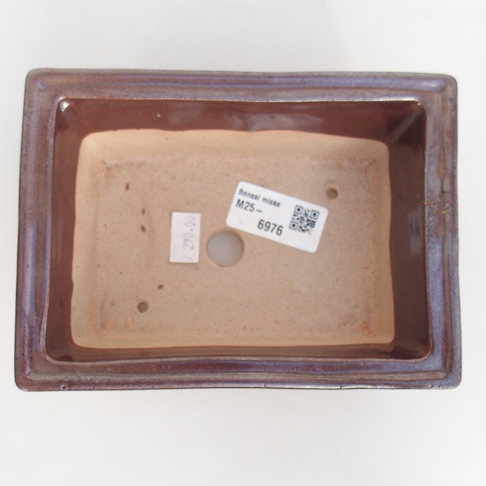 Ceramic bonsai bowl 16 x 12 x 6 cm, burgundy