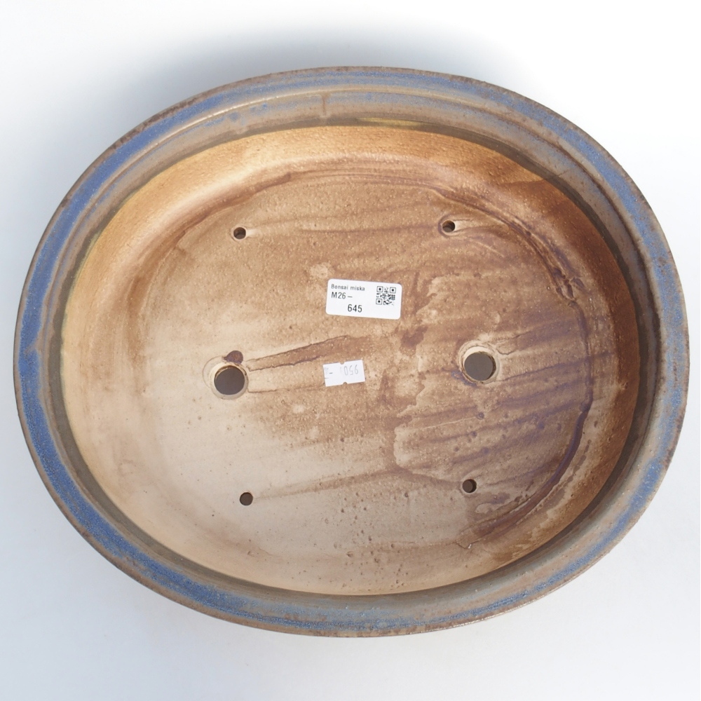 Ceramic bonsai bowl 32,5 x 28,5 x 7,5 cm, colour blue