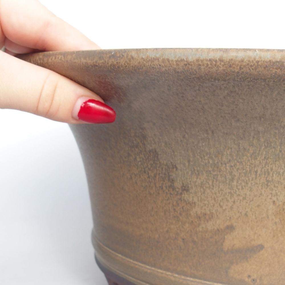 Ceramic bonsai bowl 31,5 x 31,5 x 14 cm, brown