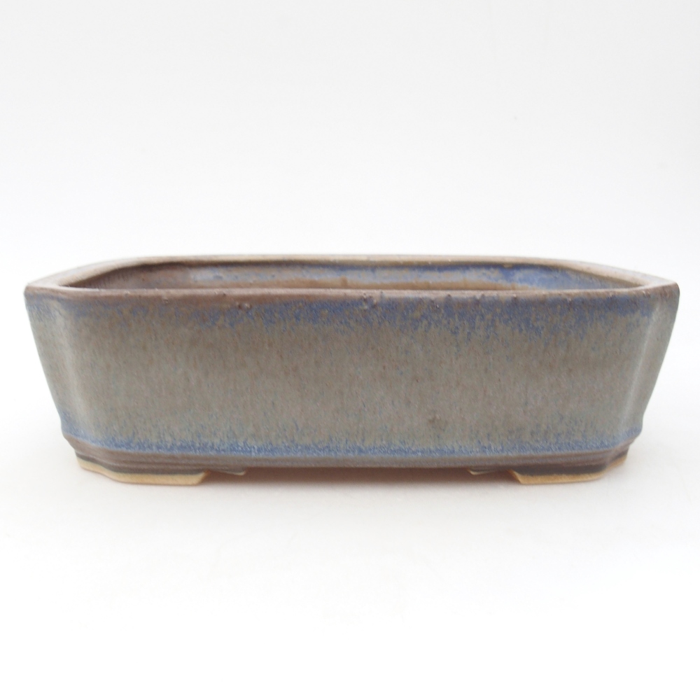 Ceramic bonsai bowl 21 x 18 x 6 cm, colour blue