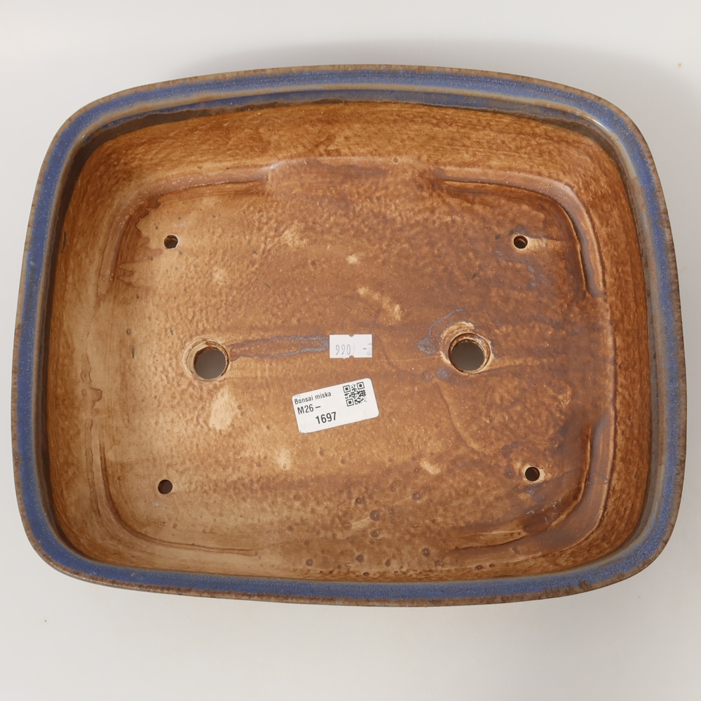 Ceramic bonsai bowl 29,5 x 25 x 7 cm, colour blue