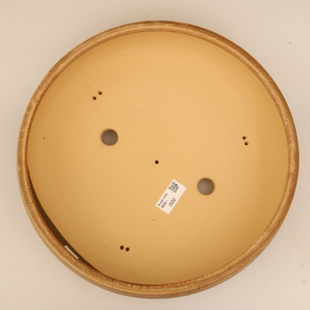Ceramic bonsai pot, 31 x 31 x 8.5 cm, brown