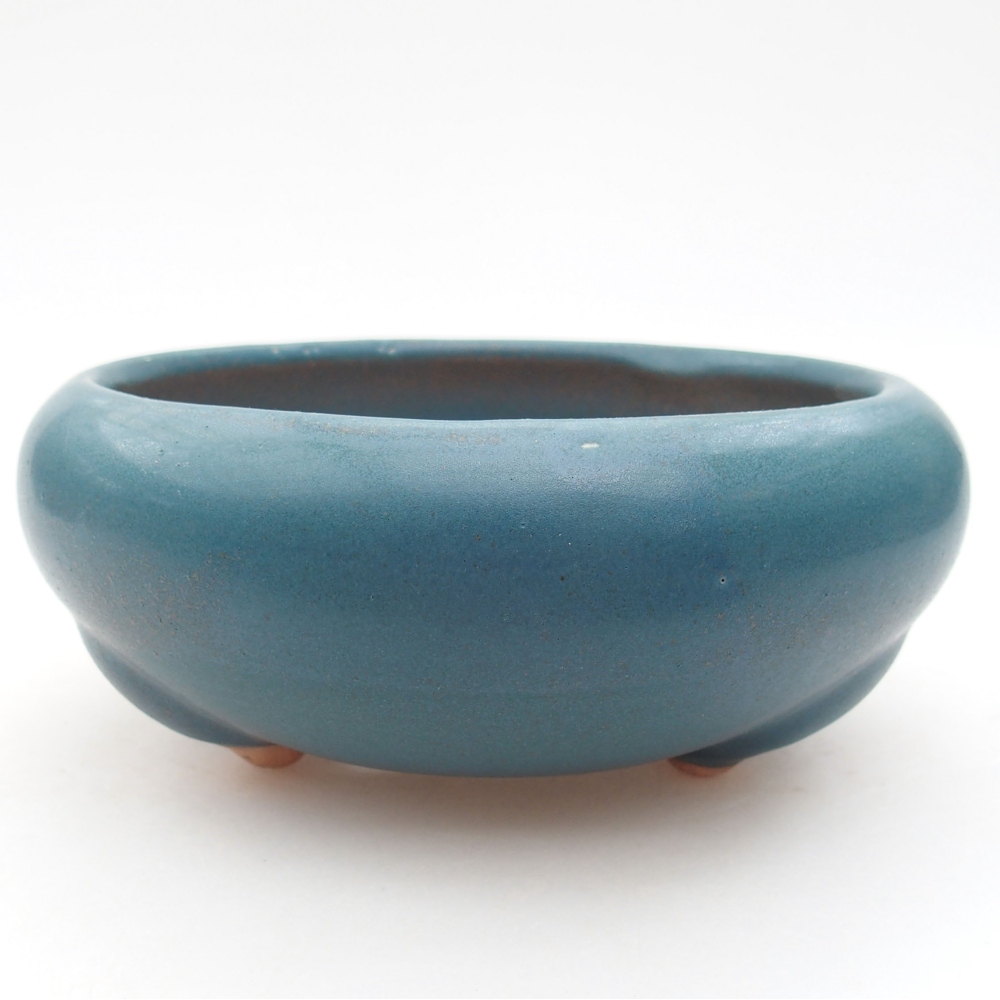 Ceramic bonsai bowl 14 x 14 x 6,5 cm, color blue