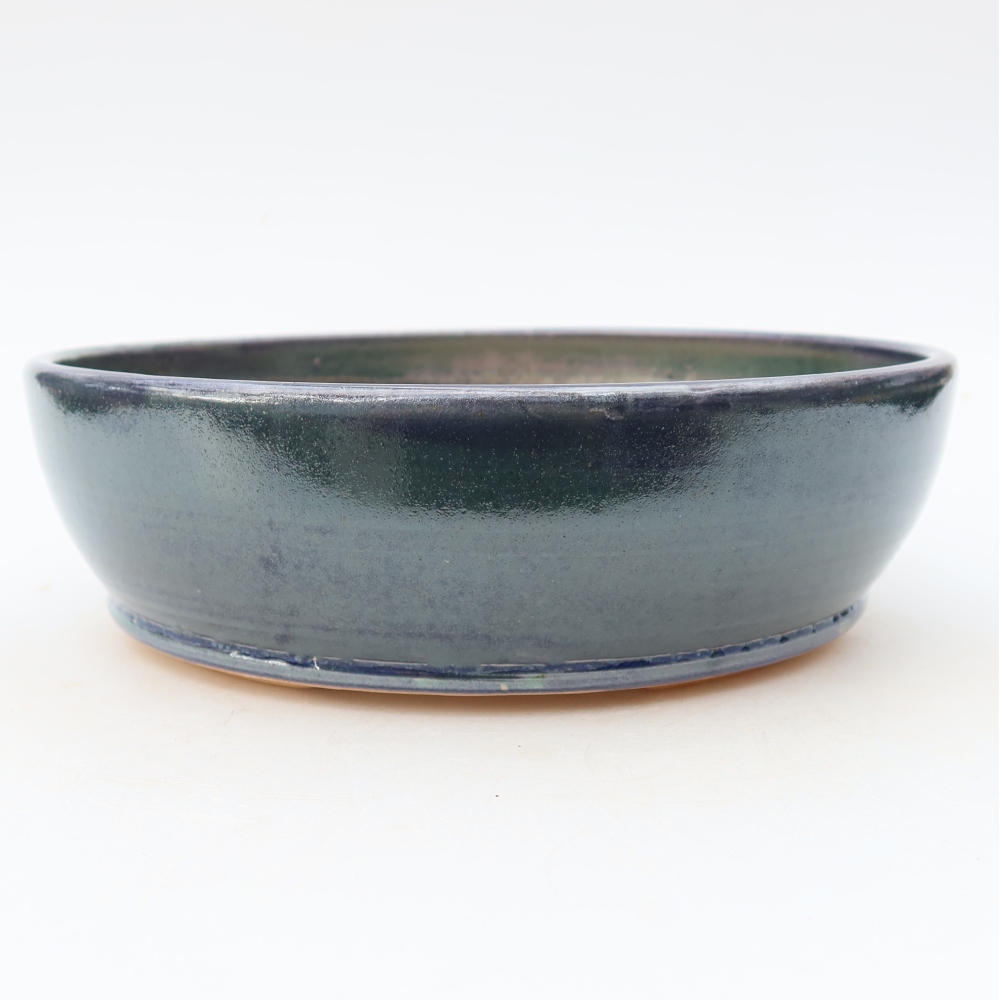 Ceramic bonsai bowl 20 x 20 x 6 cm, colour blue