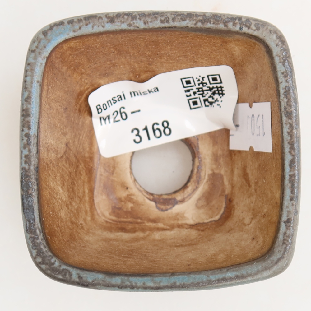 Ceramic bonsai pot, 6 x 6 x 4 cm, blue