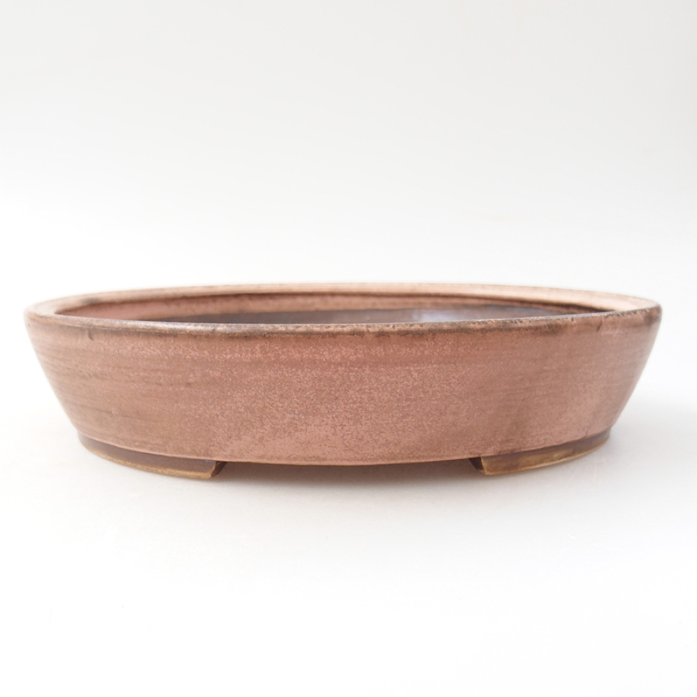 Ceramic bonsai bowl 20,5 x 18,5 x 4,5  cm, color pink
