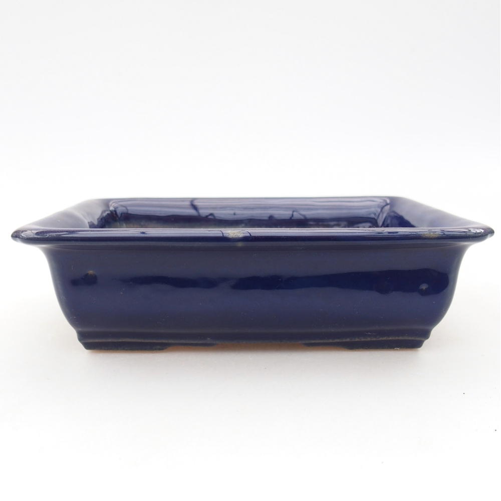 Ceramic bonsai bowl 13,5 x 10 x 4 cm, colour blue