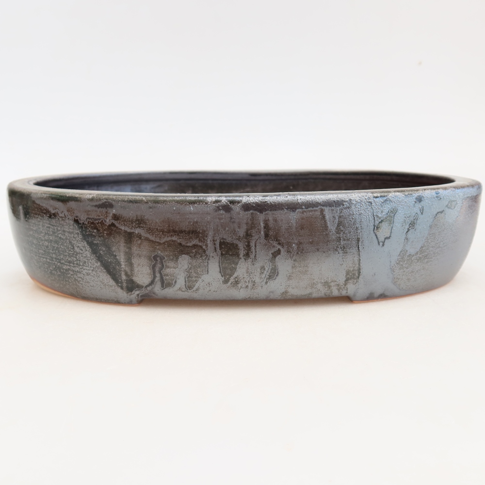 Ceramic bonsai bowl 27 x 21 x 5,5 cm, green