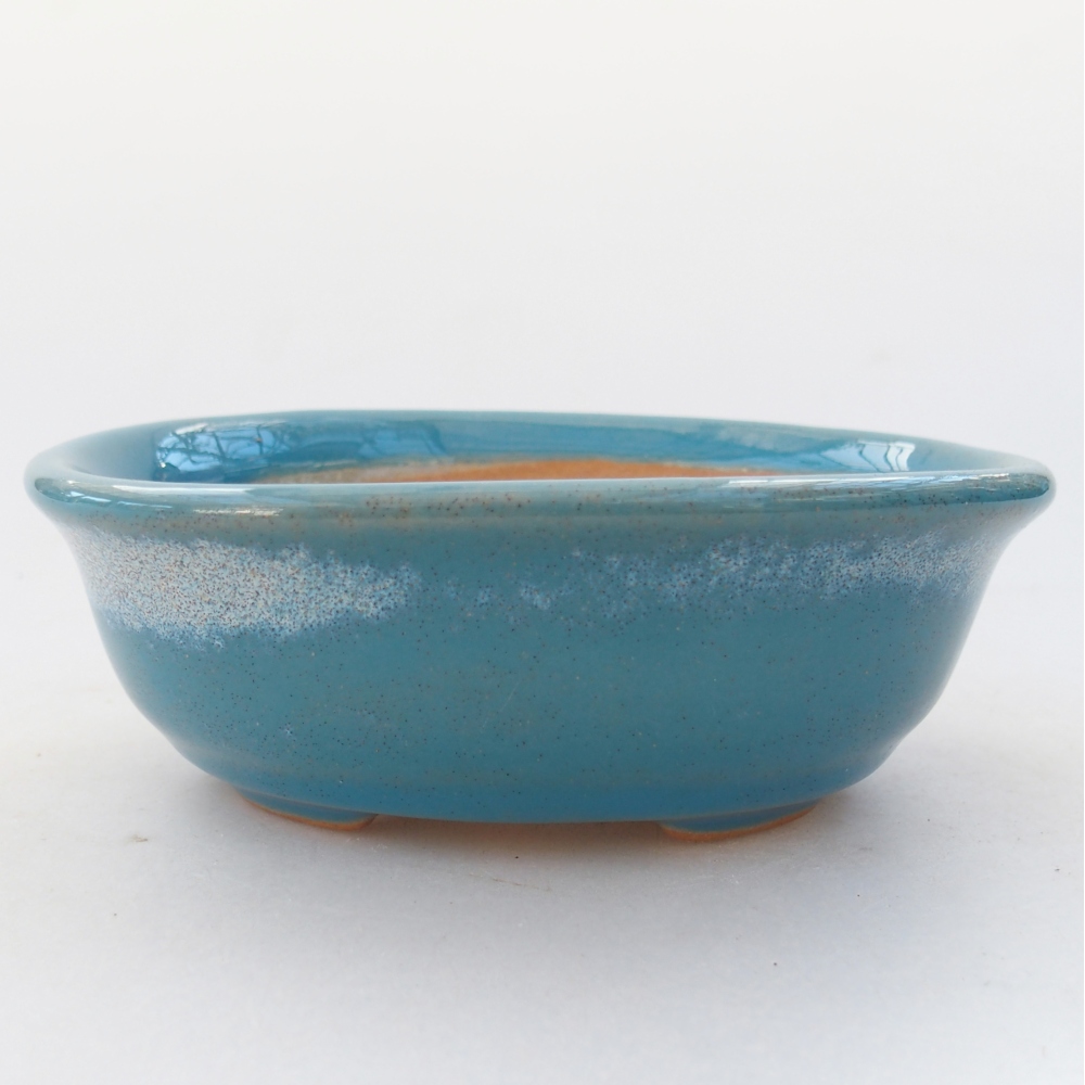 Ceramic bonsai bowl 11 x 9 x 4 cm, colour blue