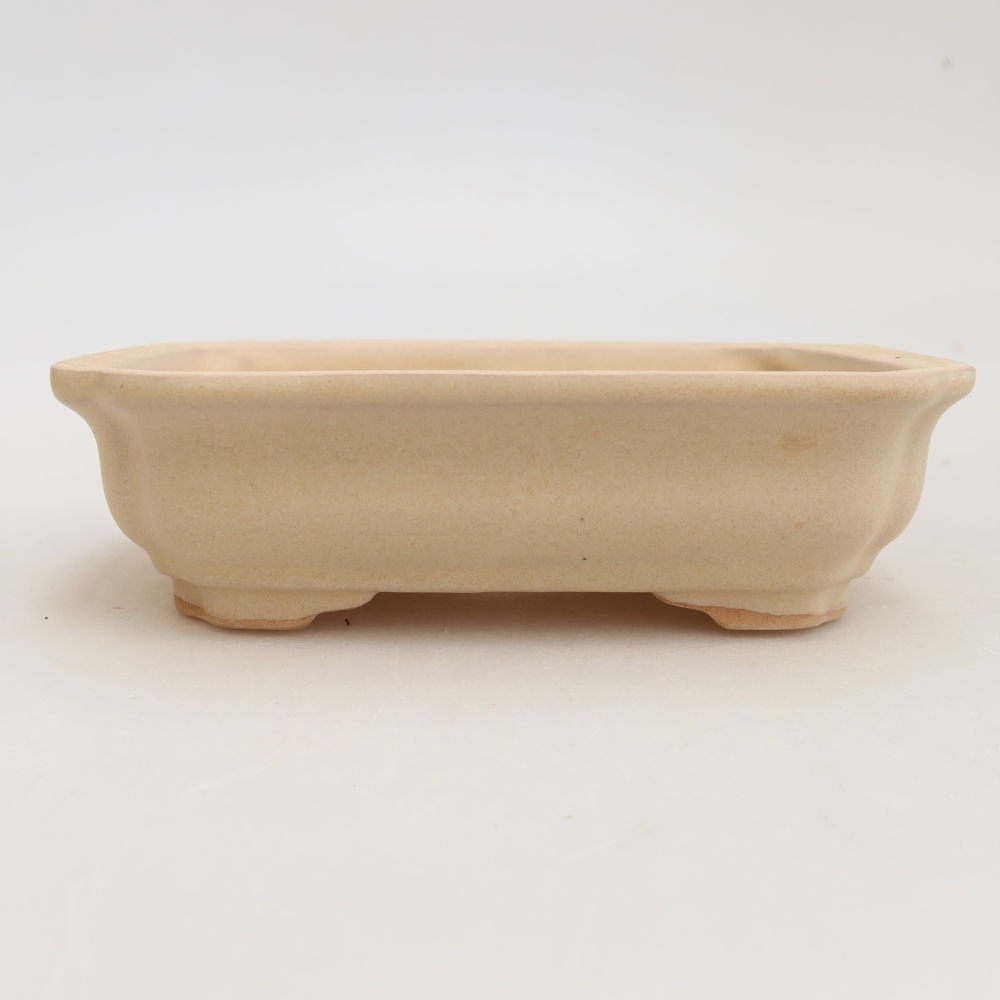Ceramic bonsai pot, 14 x 11 x 4 cm, beige