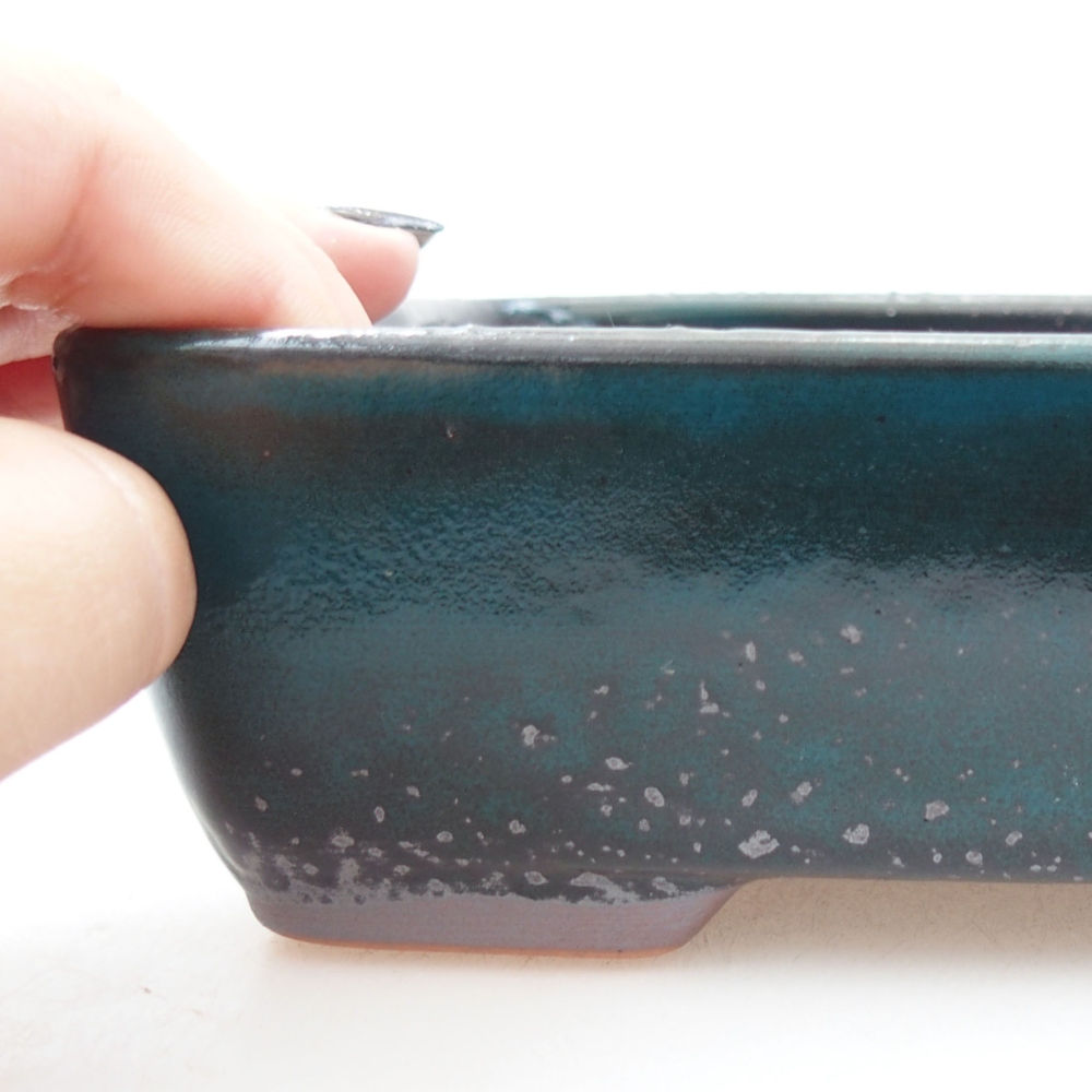 Ceramic bonsai bowl 18 x 13 x 5 cm, color green
