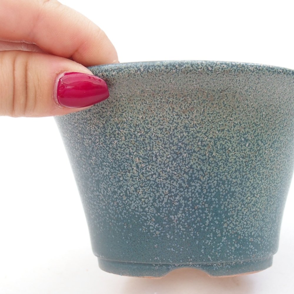 Ceramic bonsai bowl 11 x 11 x 7 cm, color blue