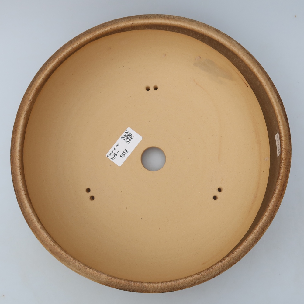 Ceramic bonsai pot, 26 x 26 x 7.5 cm, brown