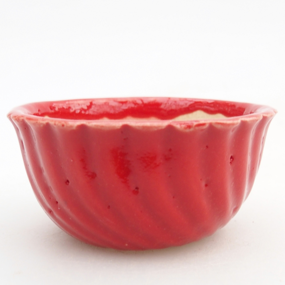 Mini bonsai bowl 5,5 x 5,5 x 2,5 cm, colour red