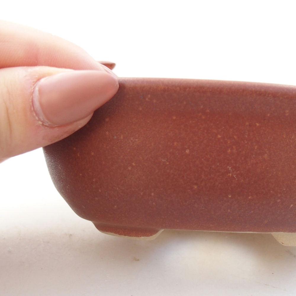 Ceramic bonsai bowl 11 x 9 x 4 cm, brown